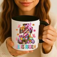 Easter Cross He Is Risen Jesus Christian Easter Day Coffee Mug thumb 3