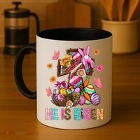 Easter Cross He Is Risen Jesus Christian Easter Day Coffee Mug thumb 4