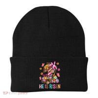 Easter Cross He Is Risen Jesus Christian Easter Day Beanie thumb 0