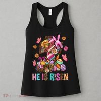 Easter Cross He Is Risen Jesus Christian Easter Day Women's Tank Top thumb 3