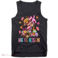 Easter Cross He Is Risen Jesus Christian Easter Day Tank Top thumb 0