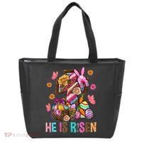 Easter Cross He Is Risen Jesus Christian Easter Day Tote Bag thumb 0