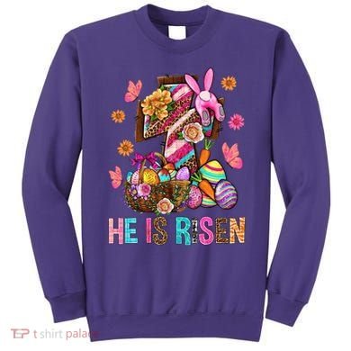 Easter Cross He Is Risen Jesus Christian Easter Day Sweatshirt