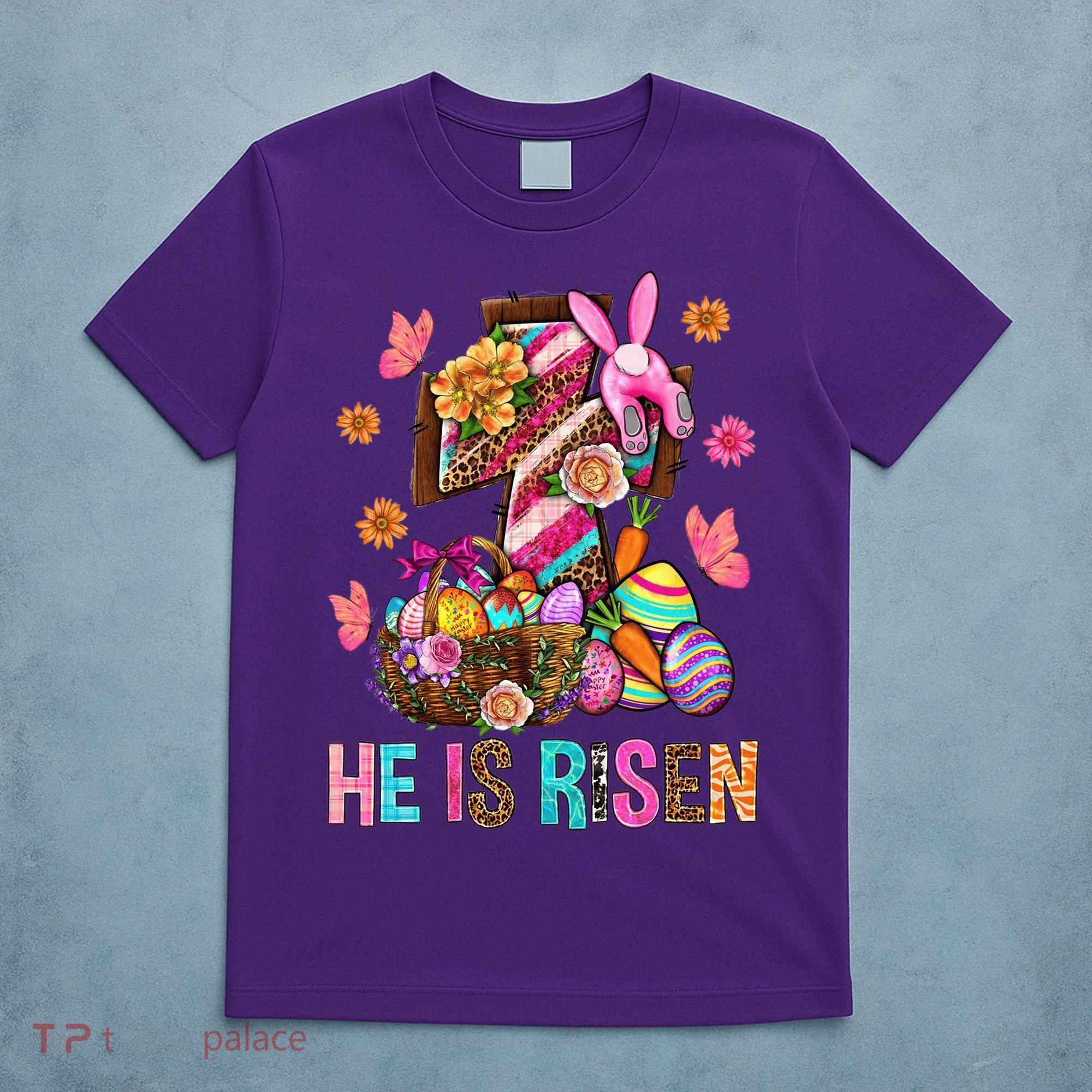 Easter Cross He Is Risen Jesus Christian Easter Day T-Shirt