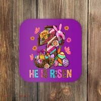 Easter Cross He Is Risen Jesus Christian Easter Day Coaster thumb 0