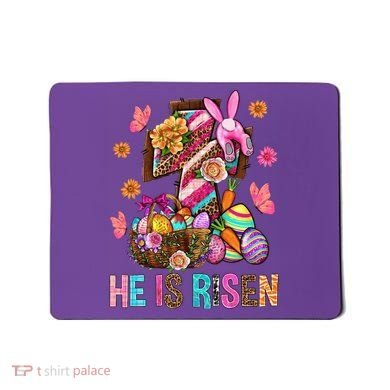 Easter Cross He Is Risen Jesus Christian Easter Day Mousepad