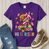Easter Cross He Is Risen Jesus Christian Easter Day Women's T-Shirt thumb 3