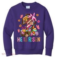 Easter Cross He Is Risen Jesus Christian Easter Day Kids Sweatshirt thumb 0
