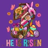 Easter Cross He Is Risen Jesus Christian Easter Day Kids Long Sleeve Shirt thumb 2
