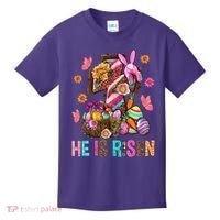 Easter Cross He Is Risen Jesus Christian Easter Day Kids T-Shirt thumb 0