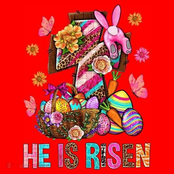 Easter Cross He Is Risen Jesus Christian Easter Day Santa Hat
