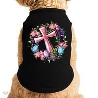 Easter Cross He Is Risen Jesus Christian Floral Style Doggie Tank thumb 0