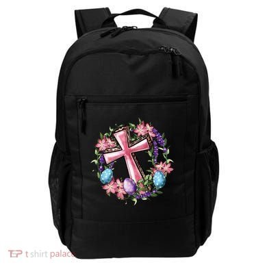 Easter Cross He Is Risen Jesus Christian Floral Style Backpack
