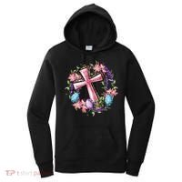 Easter Cross He Is Risen Jesus Christian Floral Style Women's Hoodie thumb 0