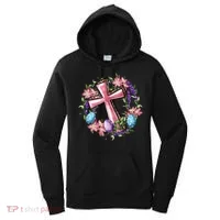 Easter Cross He Is Risen Jesus Christian Floral Style Women's Hoodie thumb 0