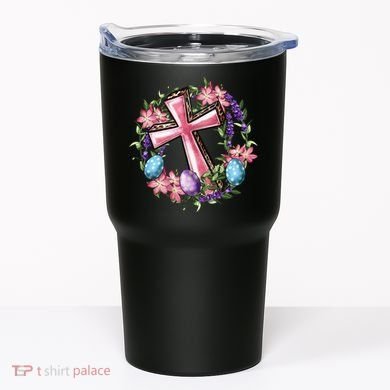 Easter Cross He Is Risen Jesus Christian Floral Style Tumbler