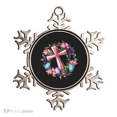 Easter Cross He Is Risen Jesus Christian Floral Style Ornament