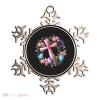Easter Cross He Is Risen Jesus Christian Floral Style Ornament thumb 0