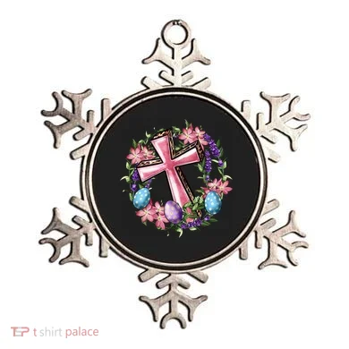 Easter Cross He Is Risen Jesus Christian Floral Style Ornament