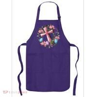 Easter Cross He Is Risen Jesus Christian Floral Style Apron thumb 0