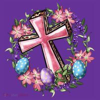 Easter Cross He Is Risen Jesus Christian Floral Style Coaster thumb 2
