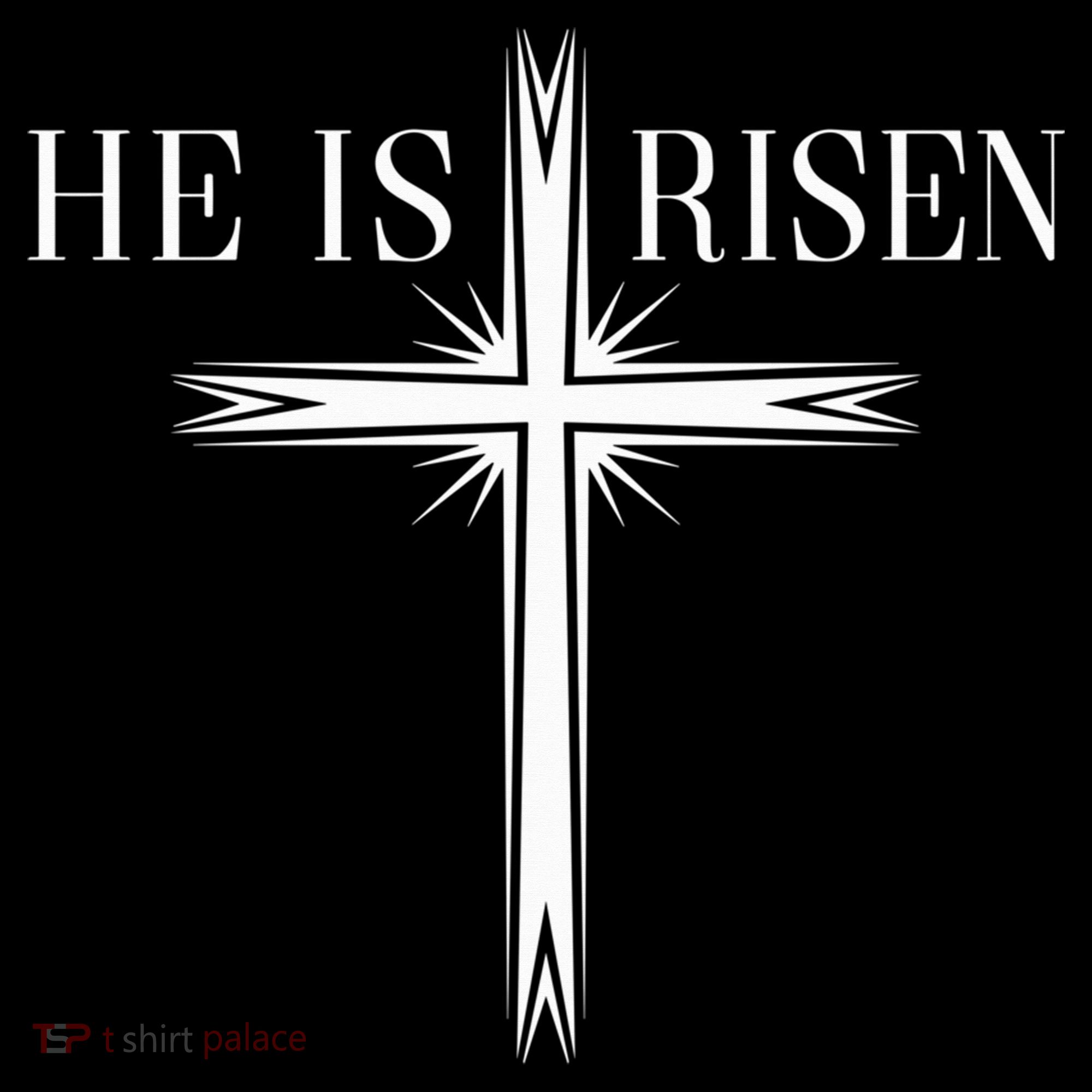Easter Cross He Is Risen Jesus Christian USA-Made Doggie Bandana