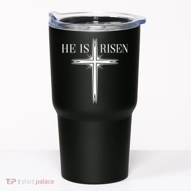 Easter Cross He Is Risen Jesus Christian Tumbler