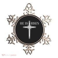 Easter Cross He Is Risen Jesus Christian Ornament thumb 0