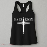 Easter Cross He Is Risen Jesus Christian Women's Tank Top thumb 3