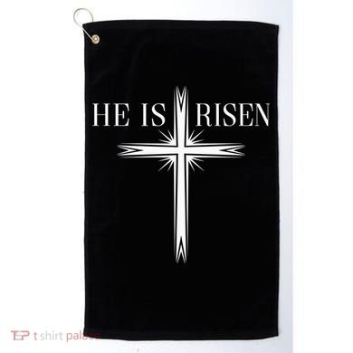 Easter Cross He Is Risen Jesus Christian Golf Towel