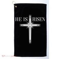 Easter Cross He Is Risen Jesus Christian Golf Towel thumb 0