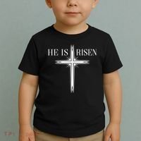Easter Cross He Is Risen Jesus Christian Toddler T-Shirt thumb 2
