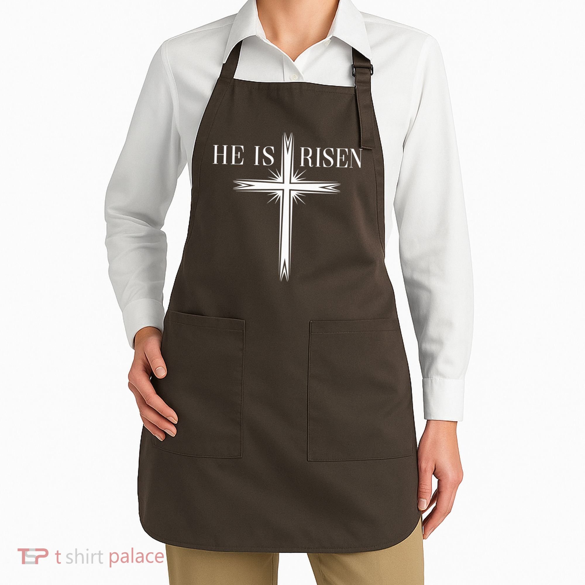 Easter Cross He Is Risen Jesus Christian Apron
