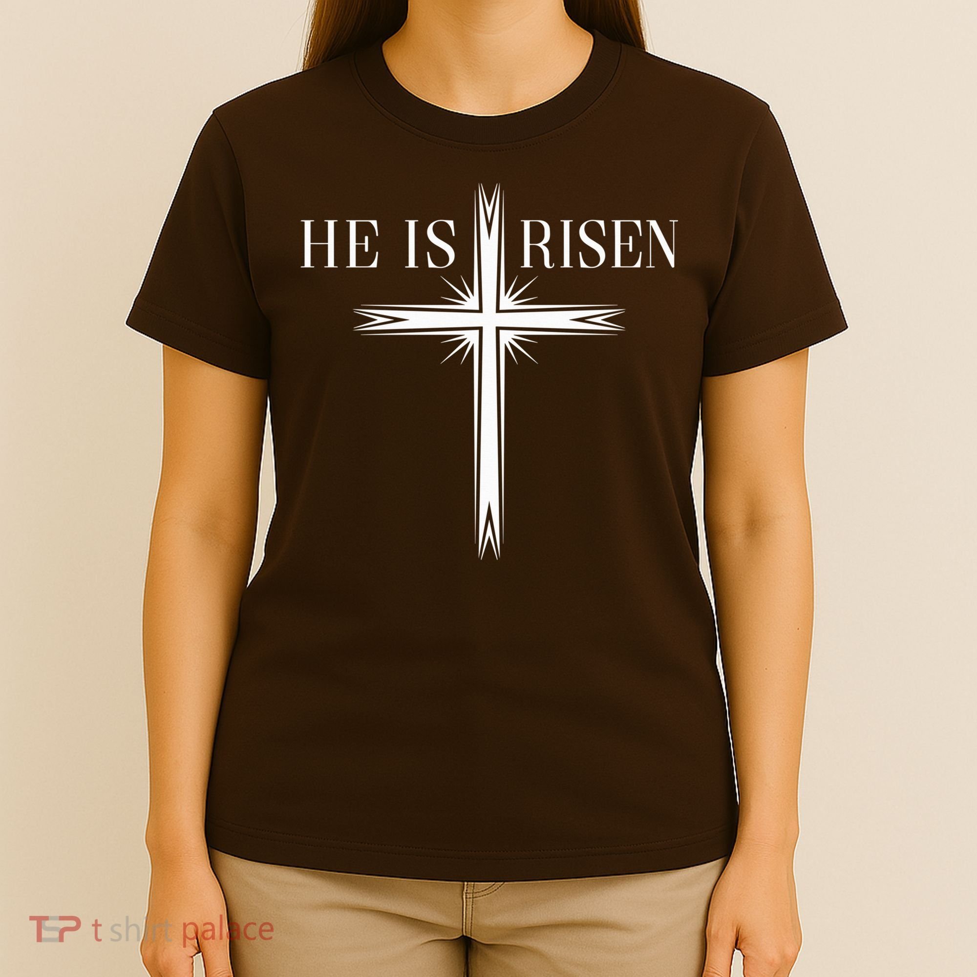 Easter Cross He Is Risen Jesus Christian T-Shirt
