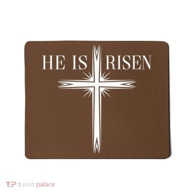 Easter Cross He Is Risen Jesus Christian Mousepad
