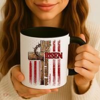 Easter Cross He Is Risen Jesus Christian Usa Flag Coffee Mug thumb 3