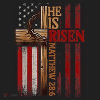 Easter Cross He Is Risen Jesus Christian Usa Flag Beanie thumb 2