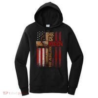 Easter Cross He Is Risen Jesus Christian Usa Flag Women's Hoodie thumb 0