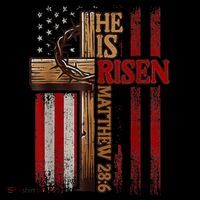 Easter Cross He Is Risen Jesus Christian Usa Flag Women's Hoodie thumb 2