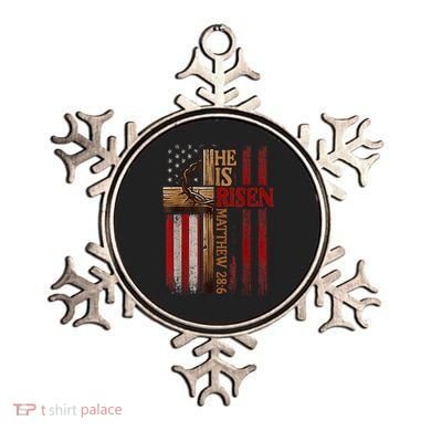 Easter Cross He Is Risen Jesus Christian Usa Flag Ornament