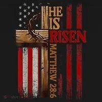 Easter Cross He Is Risen Jesus Christian Usa Flag Tank Top thumb 6
