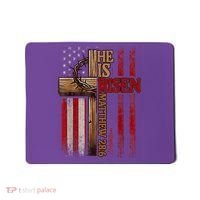 Easter Cross He Is Risen Jesus Christian Usa Flag Mousepad thumb 0