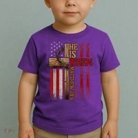 Easter Cross He Is Risen Jesus Christian Usa Flag Toddler T-Shirt thumb 2