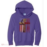 Easter Cross He Is Risen Jesus Christian Usa Flag Kids Hoodie thumb 0
