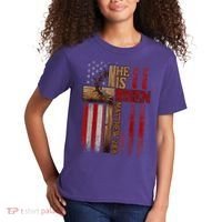 Easter Cross He Is Risen Jesus Christian Usa Flag Kids T-Shirt thumb 2