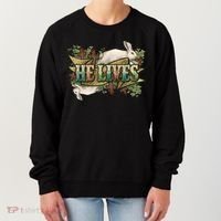 Easter Cross He Is Risen Jesus Christian He Lives Women's Sweatshirt thumb 0