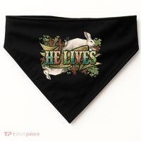 Easter Cross He Is Risen Jesus Christian He Lives USA-Made Doggie Bandana thumb 0