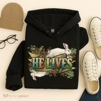 Easter Cross He Is Risen Jesus Christian He Lives Hoodie thumb 4