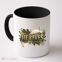 Easter Cross He Is Risen Jesus Christian He Lives Coffee Mug thumb 0