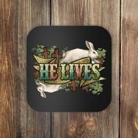 Easter Cross He Is Risen Jesus Christian He Lives Coaster thumb 0